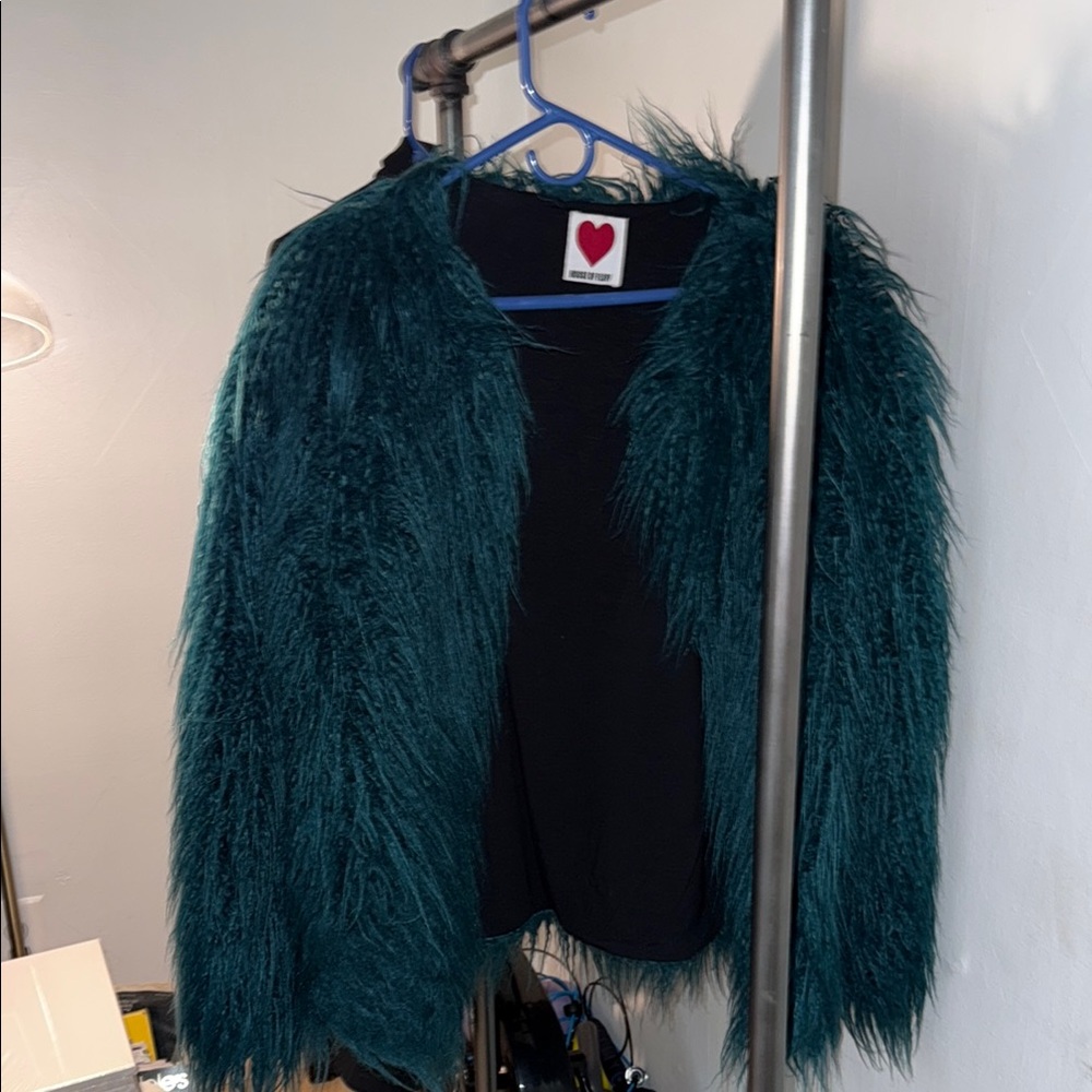 Faux Fur Teal Jacket